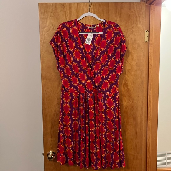 Soft Surroundings Kaveri Dress Abstract Sleeveless Purple V-Neck NWT Size 1X - Picture 6 of 8